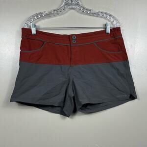 Patagonia Women’s Colorblock Stretch Wavefarer Shorts Cinder Red and Grey Sz 12